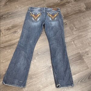 Guess Denim Flare Jeans with Gold Accents